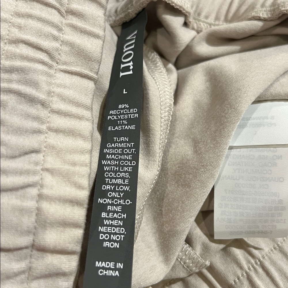 New Vuori Halo Essential Wide-leg Pants Ecru Heather Large TALL/LONG! - Picture 7 of 8
